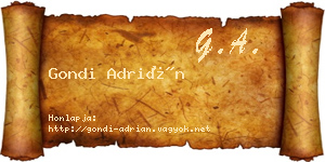 Gondi Adrián névjegykártya